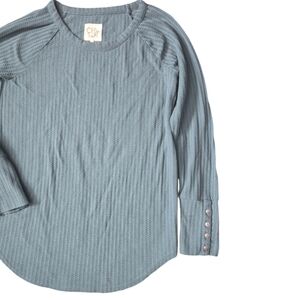 CHASER Green Waffle Knit Long Sleeve - L